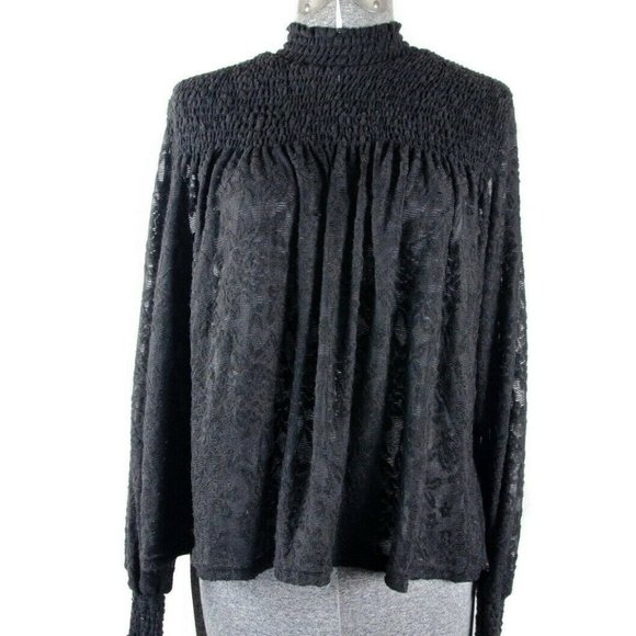 Deletta Tops - Anthropologie Deletta Black Smock Top Medium NWT